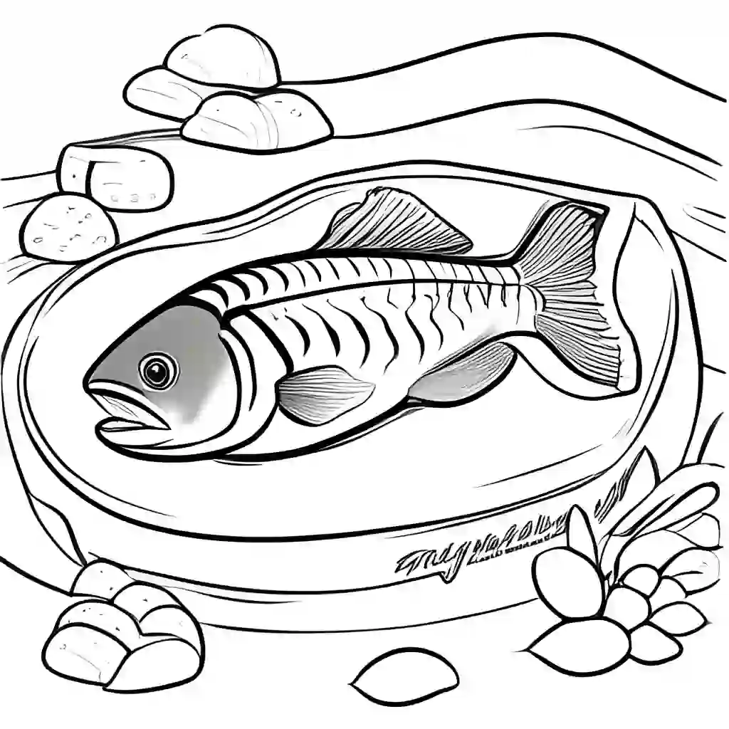 Salmons (farm-raised) coloring pages